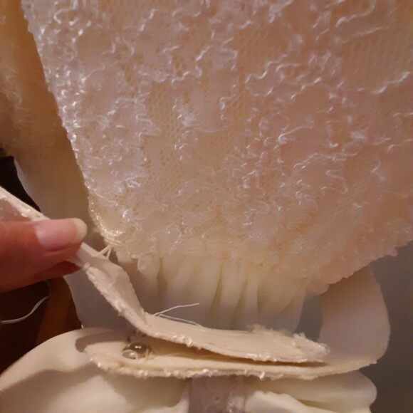 Vtg Girls sz 10 FULL CIRCLE Ivory Off-White Lace & Sheer Dress - Maya and Me USA - Picture 4 of 12